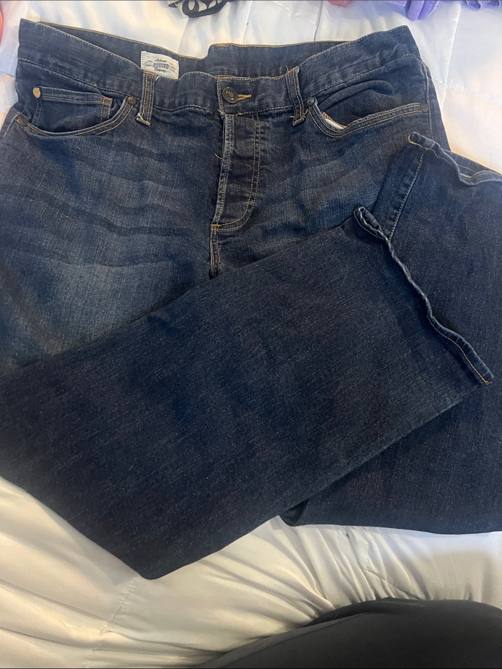 Men's Relaxed Dark Blue Jeans - Comfortable Everyday Fit